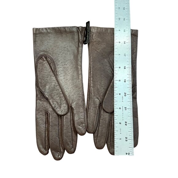 Fownes Leather Gloves Brown NWOT Textured Women 7.5 Medium Driving Gloves - Picture 4 of 7